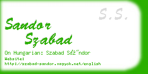 sandor szabad business card